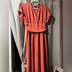 SHEIN Coral Midi Dress
